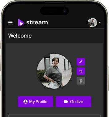 Events menu on a pay per view streaming platform