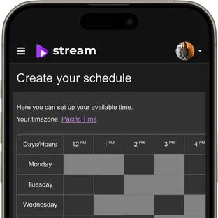 Event schedule with a defined start time on a PPV platform